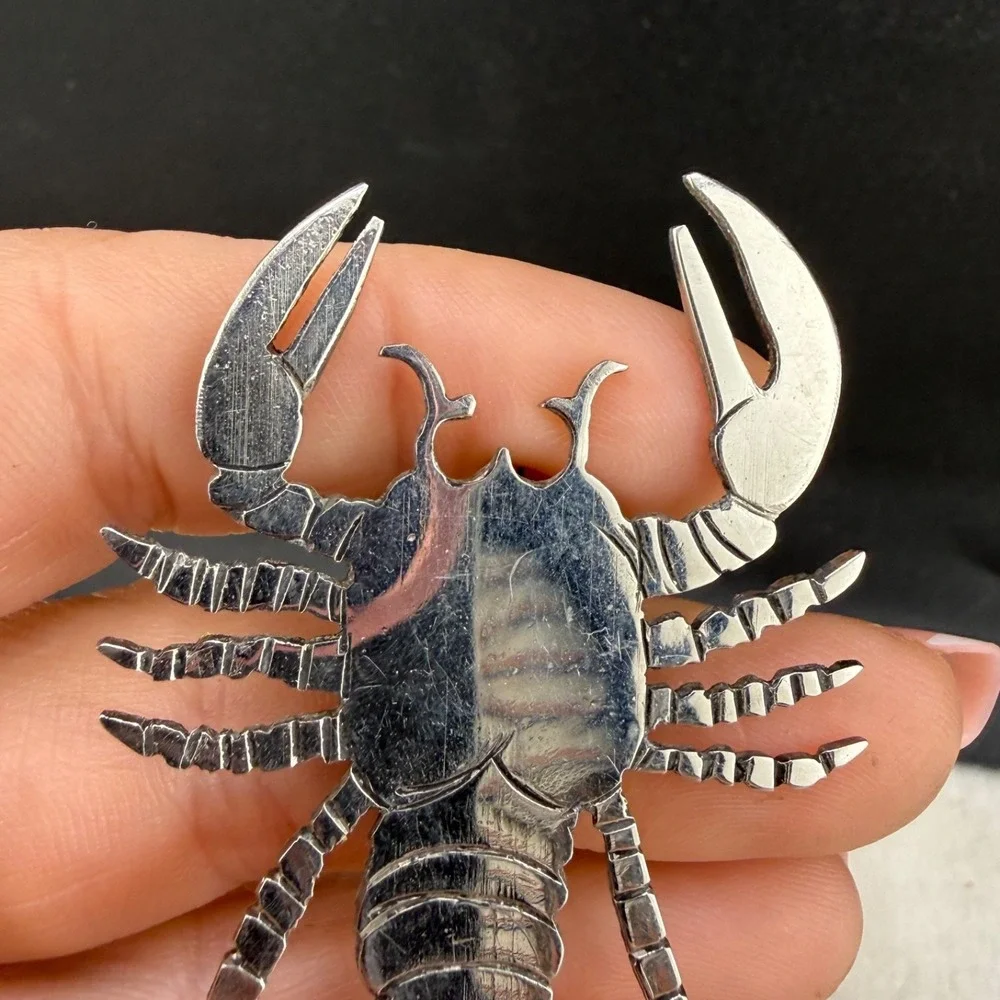 Vintage Scorpion Brooch Silver Tone Ocean Sea Life Large